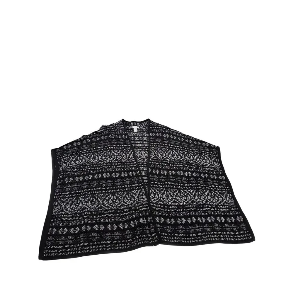 Chico's Dazzling Decoration Lyndie Cardigan Sweater Women's 1 Black Fair Isle